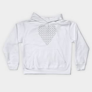 Heart Line Full of Hearts Valentines Day Kids Hoodie